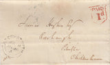 144771 1848 MAIL ABERYSTWITH TO CHELTENHAM WITH 'PAID/1d' UNIFORM PENNY POST HANDSTAMP OF ABERYSTWITH (W125).