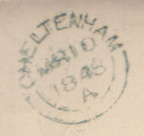 144771 1848 MAIL ABERYSTWITH TO CHELTENHAM WITH 'PAID/1d' UNIFORM PENNY POST HANDSTAMP OF ABERYSTWITH (W125).