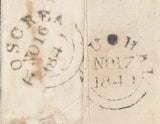 144772 1840 MAIL ROSCREA, CO. TIPPERARY TO YOUGHALL WITH 'dP'1' UNIFORM PENNY POST HANDSTAMP IN RED.