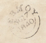144772 1840 MAIL ROSCREA, CO. TIPPERARY TO YOUGHALL WITH 'dP'1' UNIFORM PENNY POST HANDSTAMP IN RED.