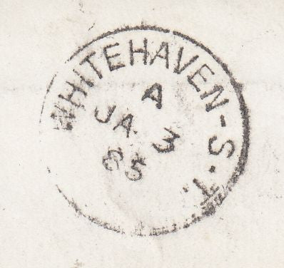144774 1885 MAIL LONDON TO WHITEHAVEN, 1½d LILAC (SG188) 'G and C' PERFIN AND RAILWAY HANDSTAMPS.