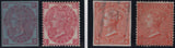 144802 1871 DR. PERKINS IMPERFORATE COLOUR TRIALS ON PAPER CHEMICALLY PREPARED TO PREVENT ACID/DETERGENT REMOVAL OF CANCELLATION, A SUPERB UNUSED 'SET' OF THE FOUR SURFACE PRINTED VALUES 3d, 4d, 6d AND 1s.