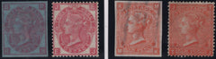 144802 1871 DR. PERKINS IMPERFORATE COLOUR TRIALS ON PAPER CHEMICALLY PREPARED TO PREVENT ACID/DETERGENT REMOVAL OF CANCELLATION, A SUPERB UNUSED 'SET' OF THE FOUR SURFACE PRINTED VALUES 3d, 4d, 6d AND 1s.