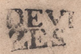 144807 1760-1762 FREE  MAIL DEVIZES, WILTSHIRE TO WELLINGTON IN SOMERSET 'DEVI/ZES' HANDSTAMP (WL217)