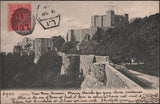 144814 1903 POSTCARD OF DOVER CASTLE TO FRANCE KEDVII 1d WITH 'LUDGATE CIRCUS' LATE FEE DUPLEX, ON REVERSE FRENCH POSTAGE DUES AND VARIOUS HANDSTAMPS.