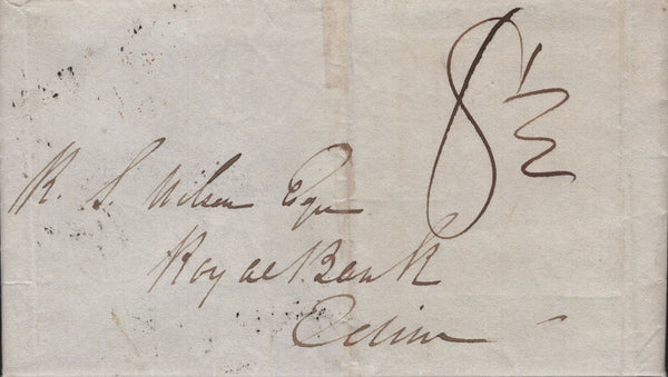 144825 1832 MAIL LESMAHAGO, LANARKSHIRE TO EDINBURGH WITH 'LESMAHAGO' HANDSTAMP.