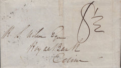 144825 1832 MAIL LESMAHAGO, LANARKSHIRE TO EDINBURGH WITH 'LESMAHAGO' HANDSTAMP.