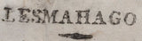 144825 1832 MAIL LESMAHAGO, LANARKSHIRE TO EDINBURGH WITH 'LESMAHAGO' HANDSTAMP.