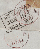 144827 1841 MAIL EDINBURGH TO ABERDEEN 1d RED PL.1b (SG7)(HL) VERY FINE.