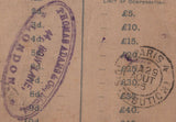 144833 1896 2d BLUE REGISTERED ENVELOPE LONDON TO PARIS UPRATED 2d AND 2½d JUBILEE WITH 'LATE FEE 2D' HANDSTAMP.