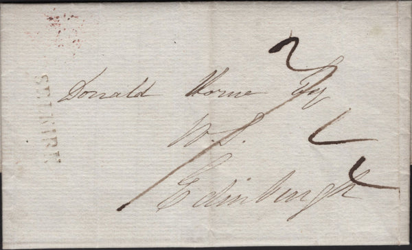 144835 1833 MAIL SELKIRK, SCOTTISH BORDERS TO EDINBURGH 'SELKIRK' HANDSTAMP.
