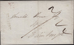 144835 1833 MAIL SELKIRK, SCOTTISH BORDERS TO EDINBURGH 'SELKIRK' HANDSTAMP.