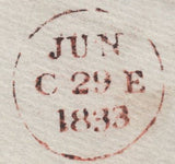 144835 1833 MAIL SELKIRK, SCOTTISH BORDERS TO EDINBURGH 'SELKIRK' HANDSTAMP.