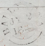144838  1841 MAIL BALLYMENA, CO. ANTRIM TO BALLYMONEY WITH 'PAID AT/BALLYMENA' AND 'd/1' UNIFORM PENNY POST HANDSTAMPS OF BALLYMENA IN ORANGE.