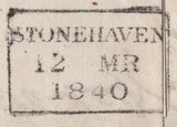 144842 1840 MAIL STONEHAVEN, SCOTLAND TO MONTROSE POSTED UNPAID WITH STONEHAVEN HANDSTAMP '2' CHARGEMARK.