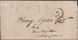 144843 1843 UNPAID MAIL DUBLIN TO LURGAN, CO. ARMAGH WITH DUBLIN '2' HANDSTAMP CHARGEMARK IN BLACK.