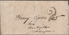 144843 1843 UNPAID MAIL DUBLIN TO LURGAN, CO. ARMAGH WITH DUBLIN '2' HANDSTAMP CHARGEMARK IN BLACK.