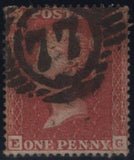 144858 1855 DIE 2 1d PL.7 MATCHED PAIR L.C.16 (SG26) AND L.C.14 (SPEC C6) LETTERED EG.