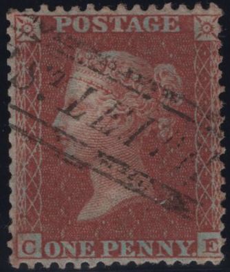 144860 1855 DIE 2 1d PL.7 L.C.14 (SPEC C6)(CE) GOOD TO FINE USED.