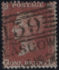 144864  1855 DIE 2 1d PL.7 L.C.14 (SPEC C6)(PG) GOOD USED MADELEINE SMITH CANCELLATION.