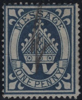 144874 1877 1d DEEP BLUE LINCOLN COLLEGE, OXFORD (CS11) VERY FINE USED.