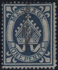 144874 1877 1d DEEP BLUE LINCOLN COLLEGE, OXFORD (CS11) VERY FINE USED.