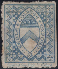 144879 1876 ½d ULTRAMARINE  KEBLE COLLEGE, OXFORD (CS8) GOOD TO FINE UNUSED.