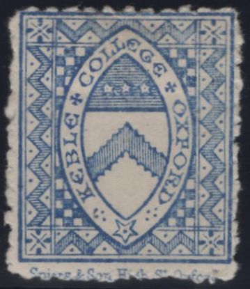 144882 1876 ½d ULTRAMARINE KEBLE COLLEGE, OXFORD (CS8) GOOD TO FINE UNUSED.