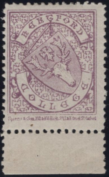 144889 1879 ½d BRIGHT MAUVE HERTFORD COLLEGE, OXFORD (CS4) FINE PERFORATED UNUSED.