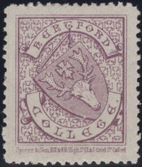 144891 1879 ½d BRIGHT MAUVE HERTFORD COLLEGE, OXFORD (CS4) FINE UNUSED PERFORATED.