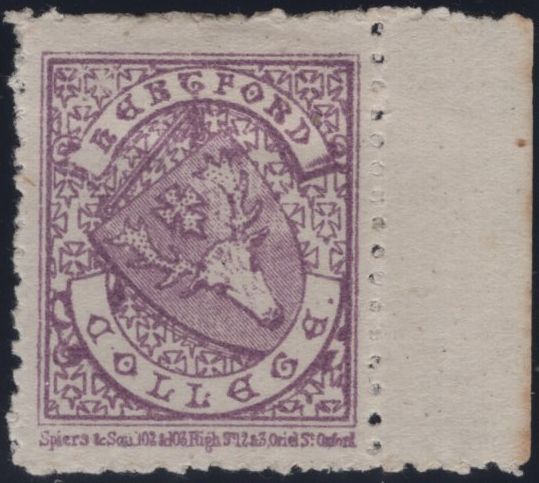144892 1879 ½d BRIGHT MAUVE HERTFORD COLLEGE, OXFORD (CS4) FINE PERFORATED UNUSED.