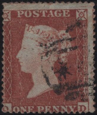144905 1854 DIE 1 1d PL.192 (SG17) CRIMEAN WAR '*CROWN*' CANCELLATION.