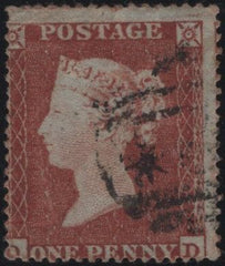 144905 1854 DIE 1 1d PL.192 (SG17) CRIMEAN WAR '*CROWN*' CANCELLATION.