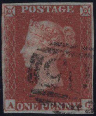 144934 1853 DIE 1 1d PL.169 (SG8)(AG) GOOD USED.