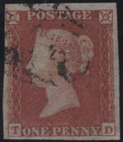 144953 1853-1854 MATCHED PAIR DIE 1 1d PL.167 1d IMPERF (SG8) 1d PERFORATED (SG17) LETTERED TD.
