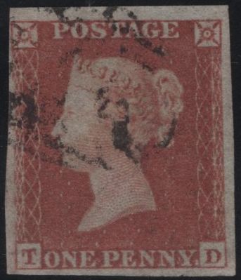 144953 1853-1854 MATCHED PAIR DIE 1 1d PL.167 1d IMPERF (SG8) 1d PERFORATED (SG17) LETTERED TD.