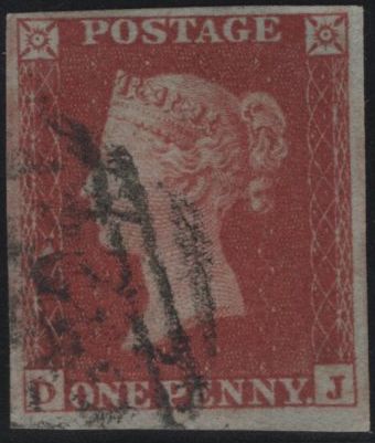 144954 1853-1854 MATCHED PAIR DIE 1 1d PL.162 1d IMPERF (SG8) 1d PERFORATED (SG17) LETTERED DJ.