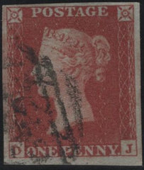 144954 1853-1854 MATCHED PAIR DIE 1 1d PL.162 1d IMPERF (SG8) 1d PERFORATED (SG17) LETTERED DJ.