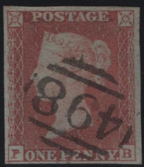 144956 1853-1854 MATCHED PAIR DIE 1 1d PL.164 1d IMPERF (SG8) 1d PERFORATED (SG17) LETTERED PB.