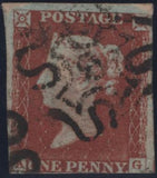 144967 1843 1d PL.38 (SG8) MATCHED PAIR LETTERED AG WITH MALTESE CROSS AND 1844 CANCELLATION.