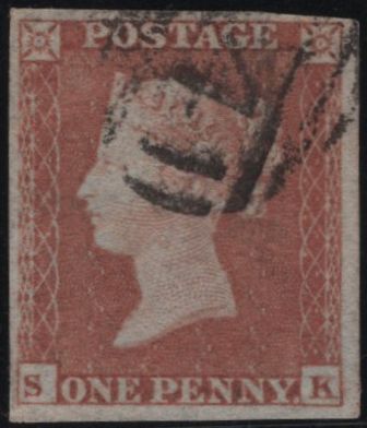 144977 1853 DIE 1 1d PL.162 (SG8)(SK) THIN PAPER FINE USED.