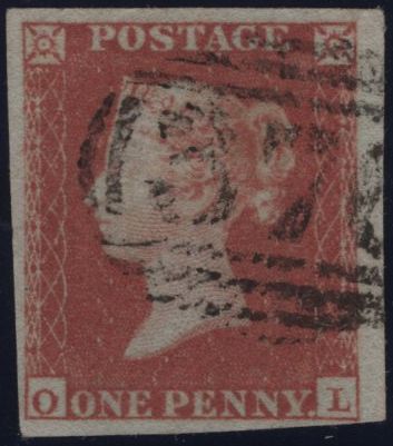 144981 1852 DIE 1 1d PL.148 (SG8)(OL) FINE USED.