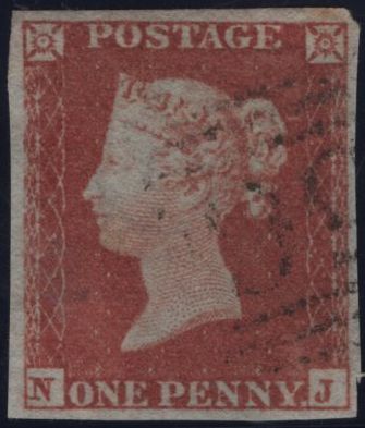 144982 1852 DIE 1 1d PL.150 (SG8)(NJ) VERY FINE USED.