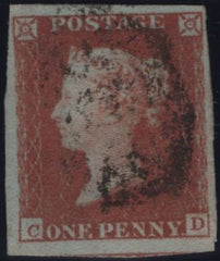 144985 1849 DIE 1 1d PL.93 (SG8)(CD) GOOD TO FINE USED.