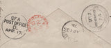 145002 1874 MAIL CONSTANTINOPLE TO MADRAS 10d PALE RED-BROWN (SG113) CANCELLED 'C' OF CONSTANTINOPLE.