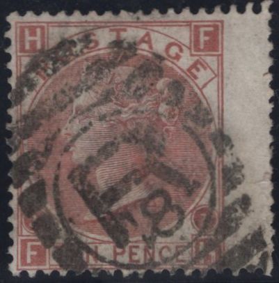 145004 1867 10d PALE RED-BROWN (SG113)(FH) GOOD USED.
