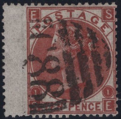 145005 1867 10d DEEP RED-BROWN (SG114) 'C88' CANCELLATION OF ST. JAGO DE CUBA, GOOD USED.