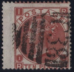 145009  1867 10d DEEP RED-BROWN (SG114) 'C38' 4VOS CANCELLATION OF CALLAO, PERU, GOOD TO FINE USED.