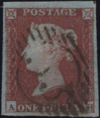 145033 1849 DIE 1 1d PL.93 (SG8)(AH) VERY FINE USED, MISSING IMPRIMATUR LETTERING.