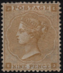 145035 1862 9d BISTRE (SG86) FINE UNUSED LARGE PART O.G.